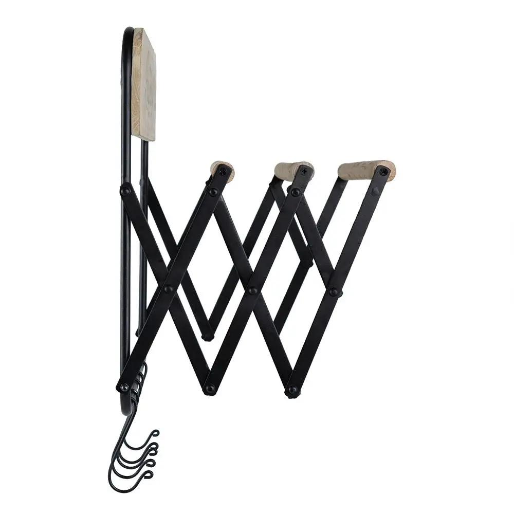 Laundry Rack With Accordion Design - Brown / Black - Black Brown by Unique Piece Furniture