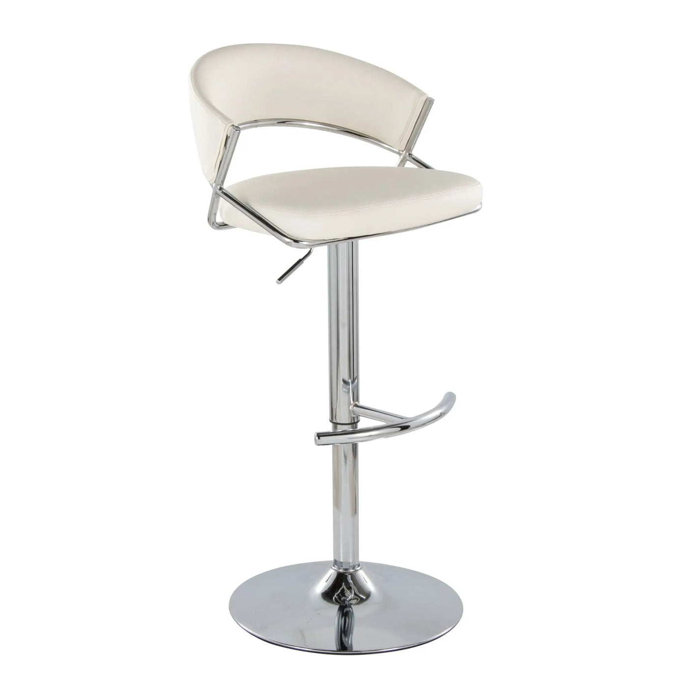 Jie - Contemporary Adjustable Barstool With Swivel & Rounded T Footrest (Set of 2) by HouseOfZazla