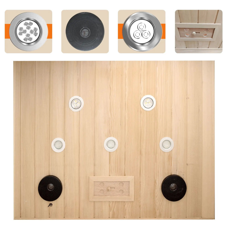 Low Emf Front Door With Heating Panel 2 Person Hemlock Far Infrared Indoor Suana Room - Natural by HouseOfZazla