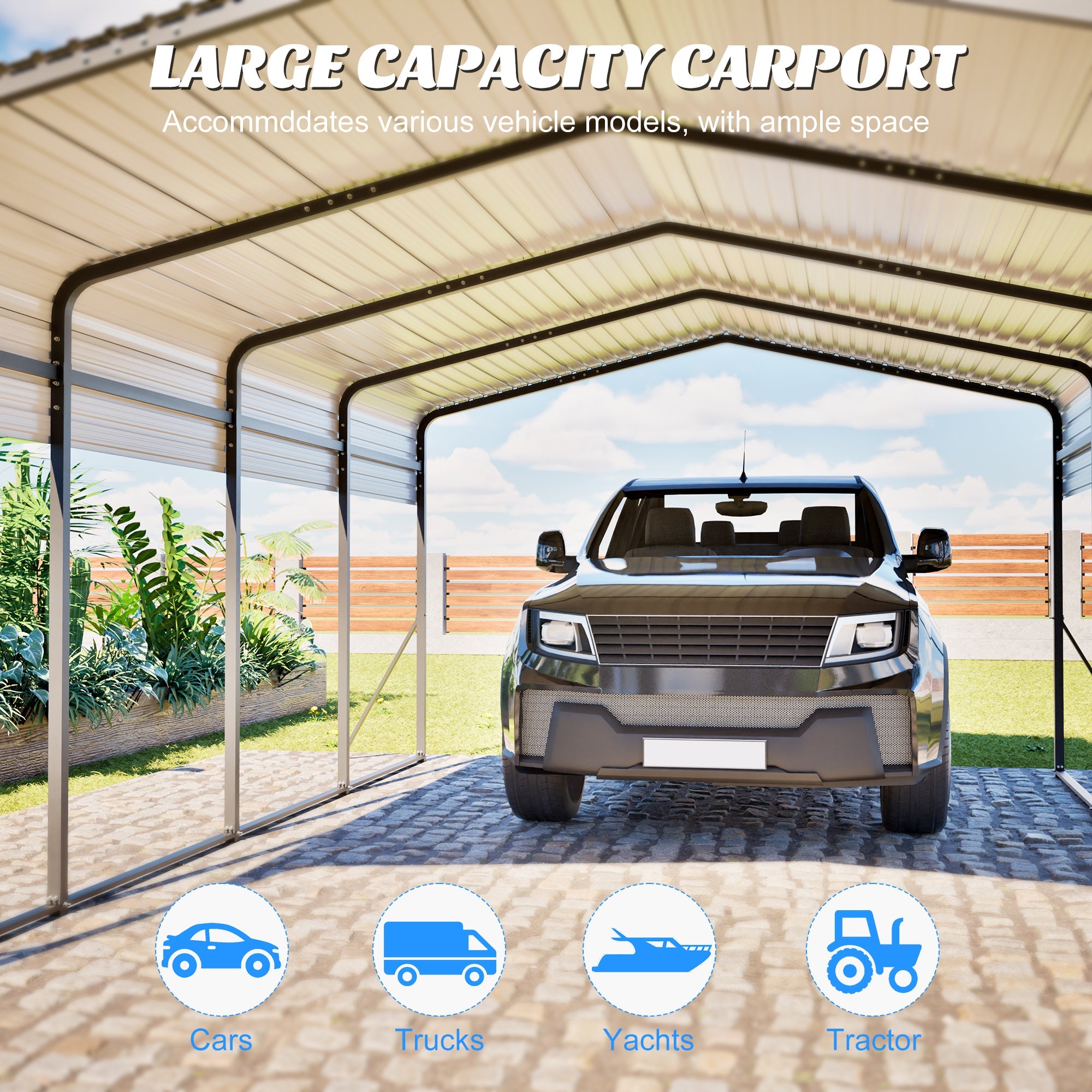 13x20 FT Metal Carport with Upgraded Frame by HouseOfZazla