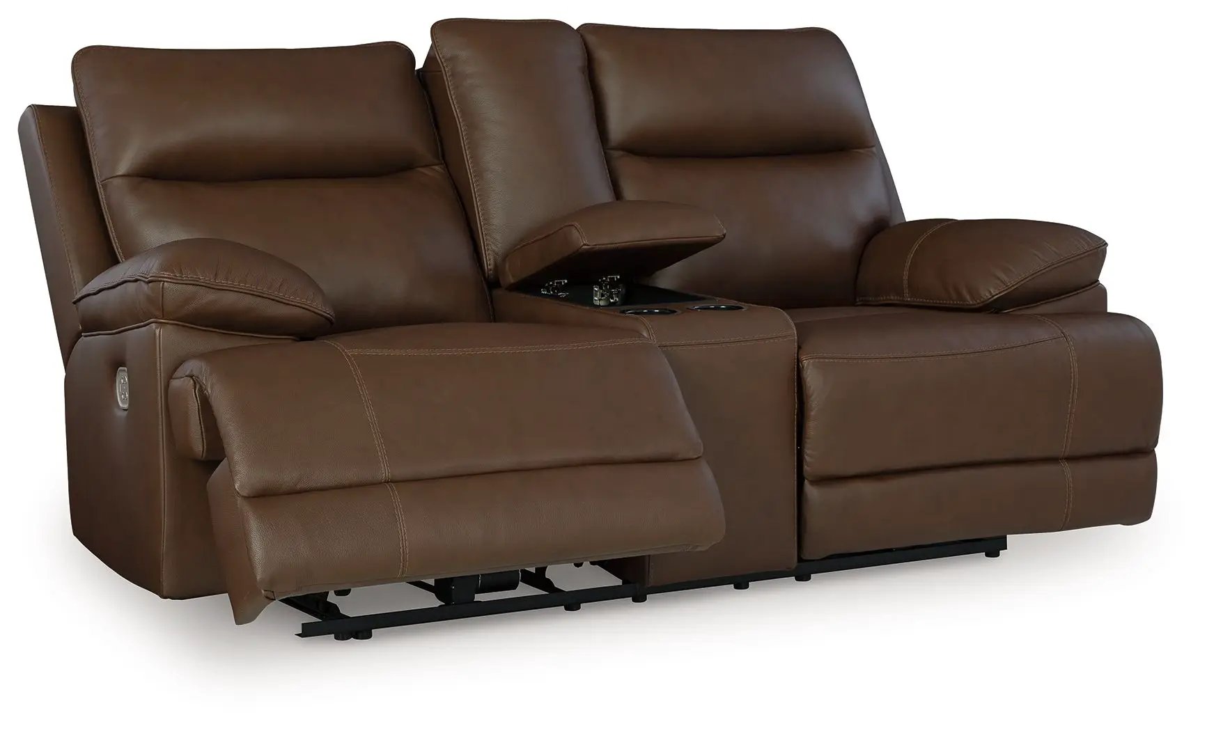 Vonryan - Power Reclining Loveseat With Console / Adj Headrest - Tobacco by Unique Piece Furniture