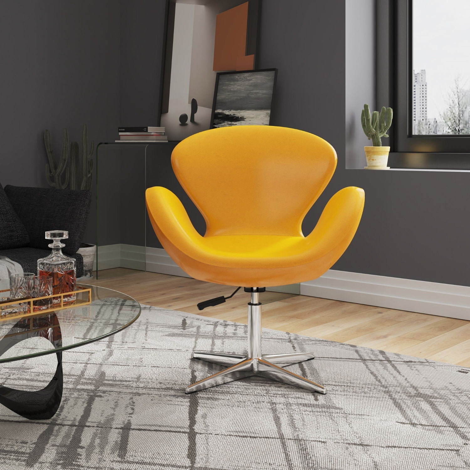 Raspberry - Swivel Lounge Chair by HouseOfZazla