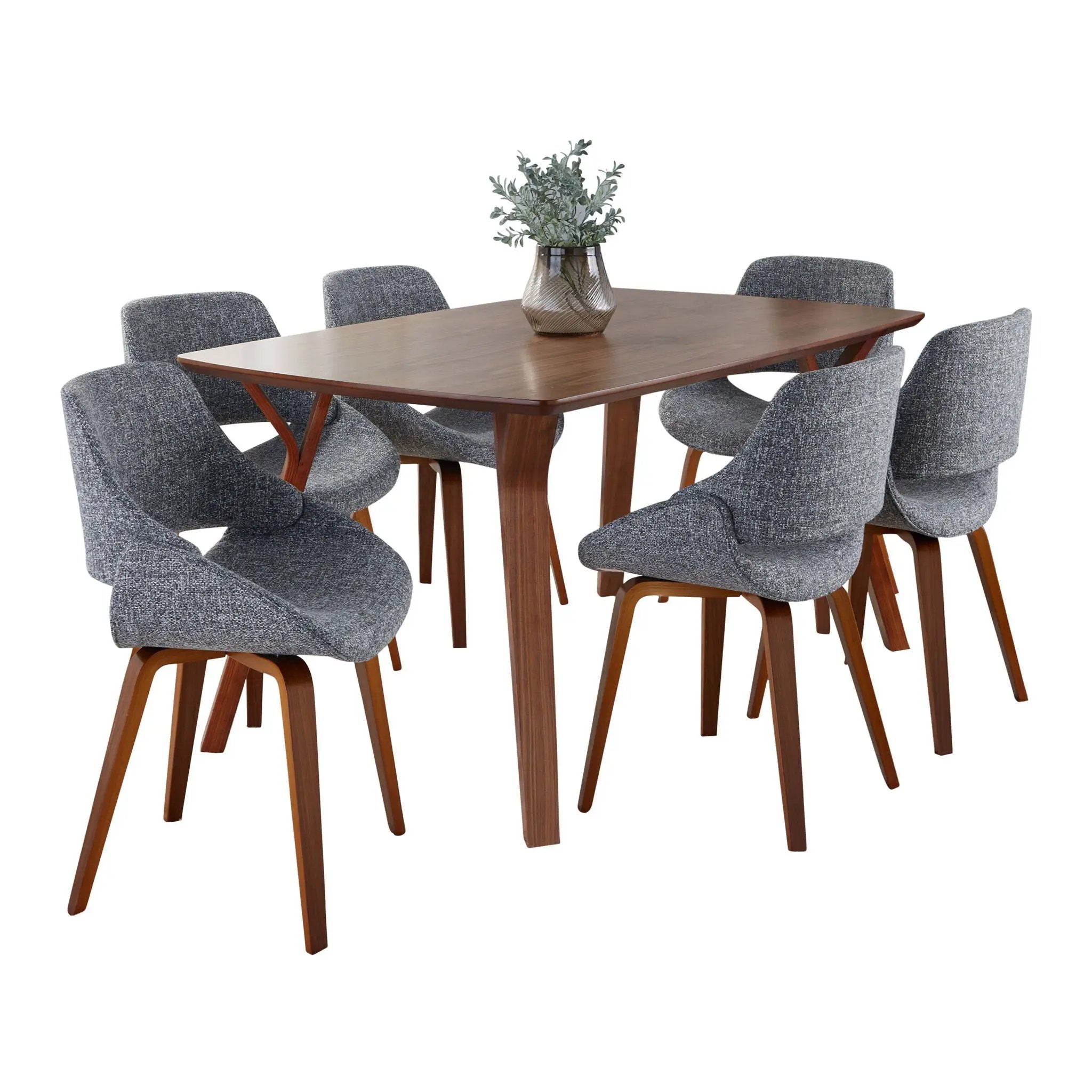 Folia Fabrico - 7 Piece Mid Century Modern Dining Set by HouseOfZazla