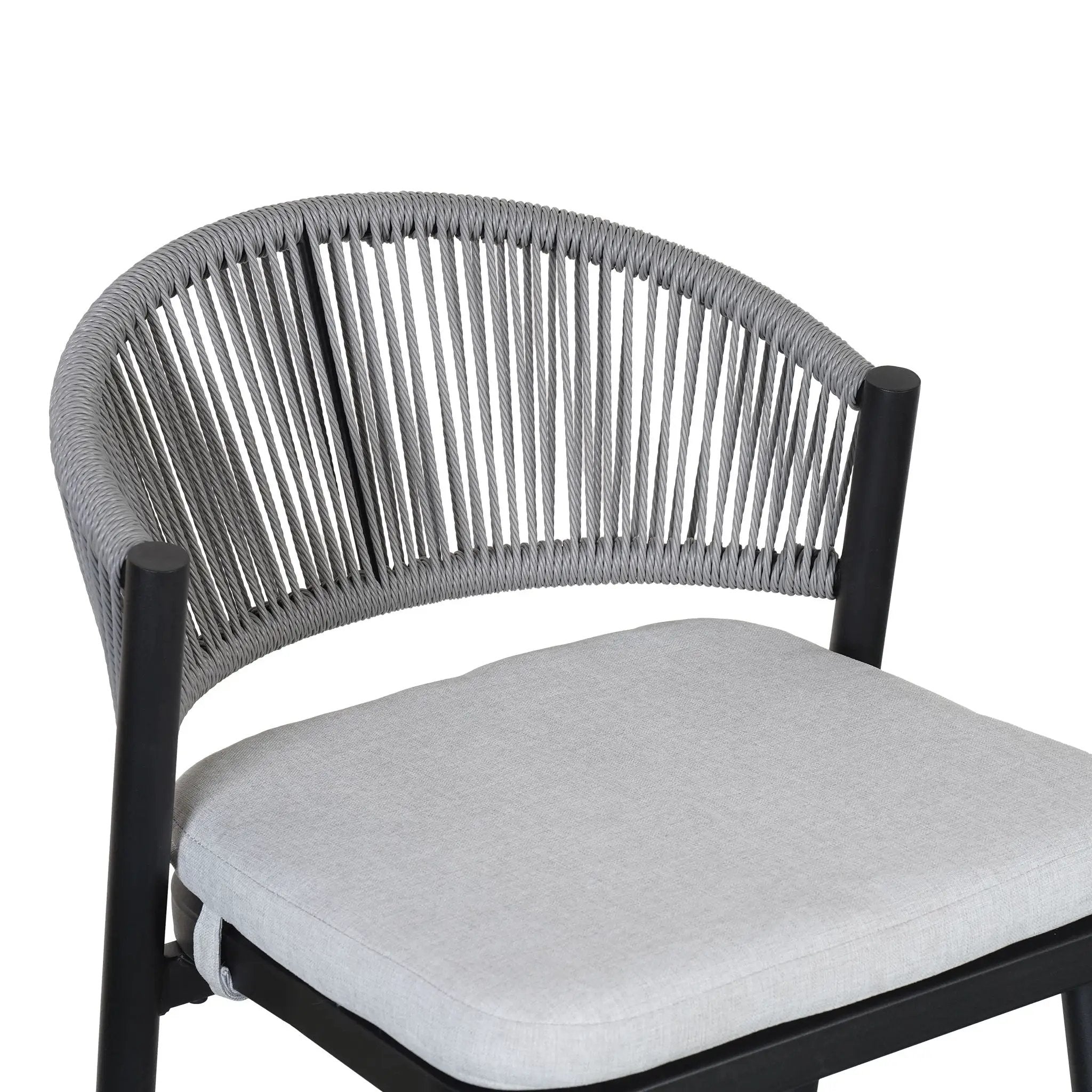 Outdoor Bar Height Metal Frame Counter Stools with Scallop-Shaped Backrest & Water-Resistant Cushions by HouseOfZazla