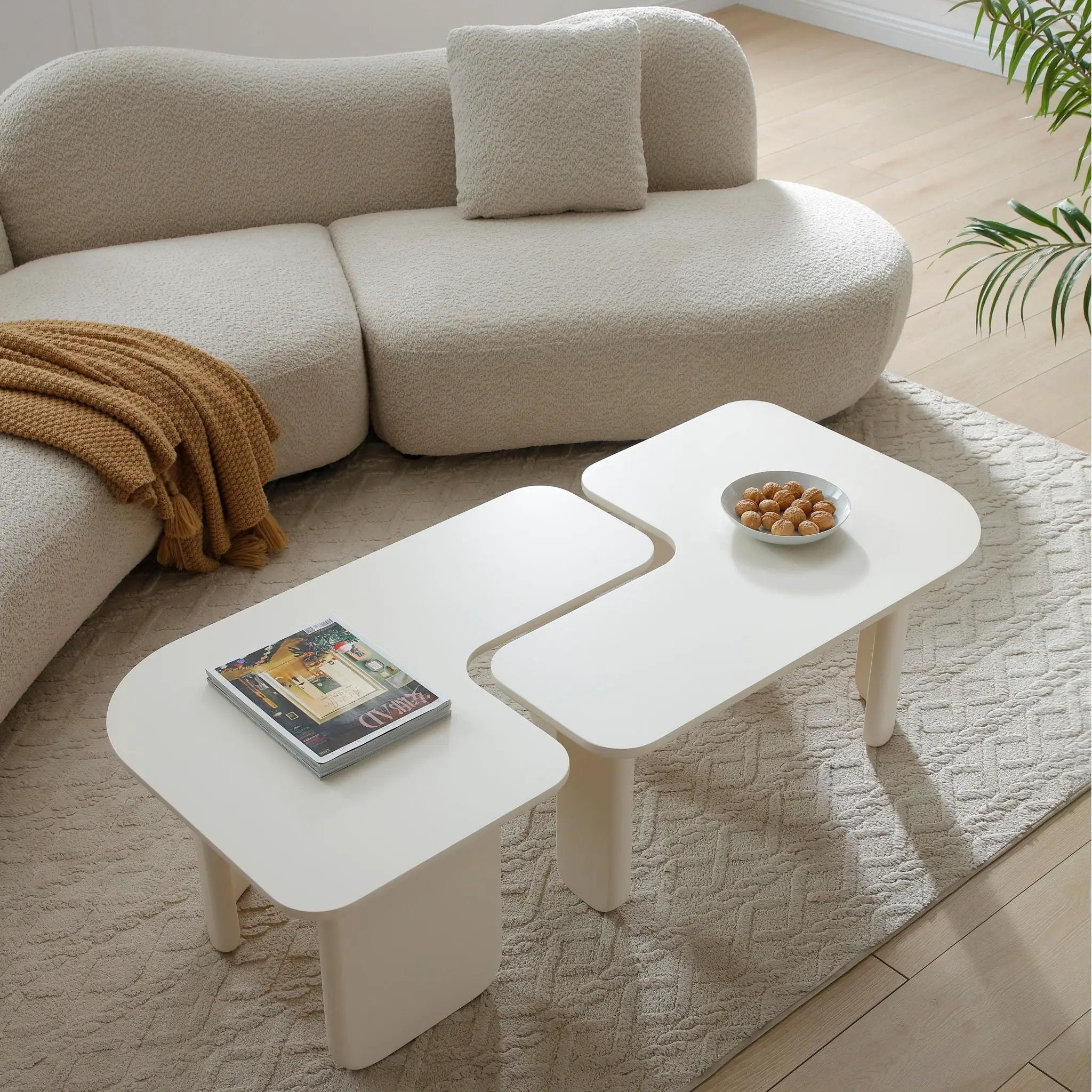 L-Shape Coffee Table For Living Room by HouseOfZazla