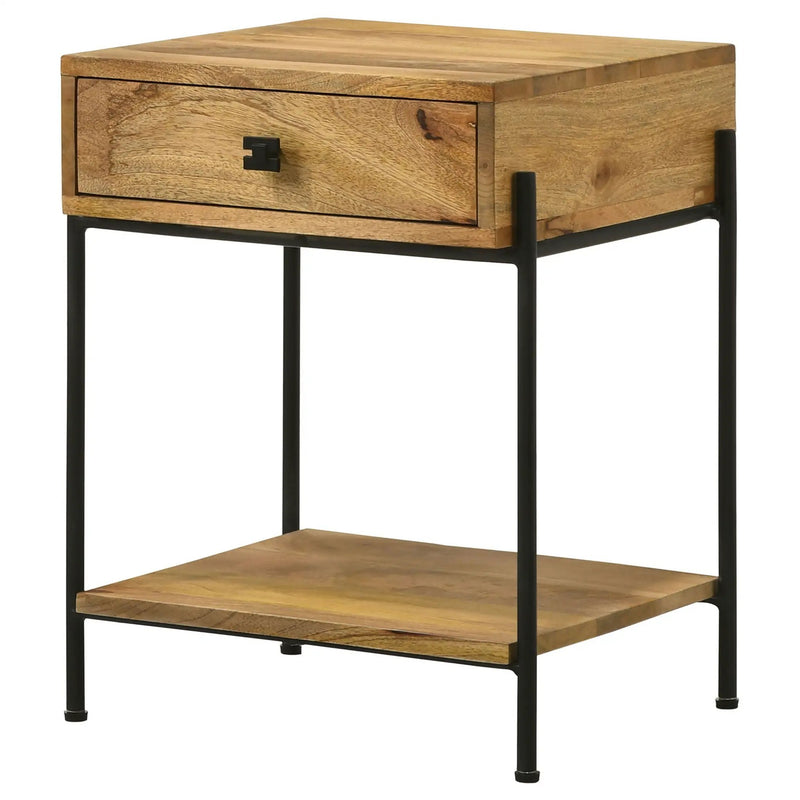 Declan 1-drawer Wood Accent Side Table Natural Mango by Unique Piece Furniture