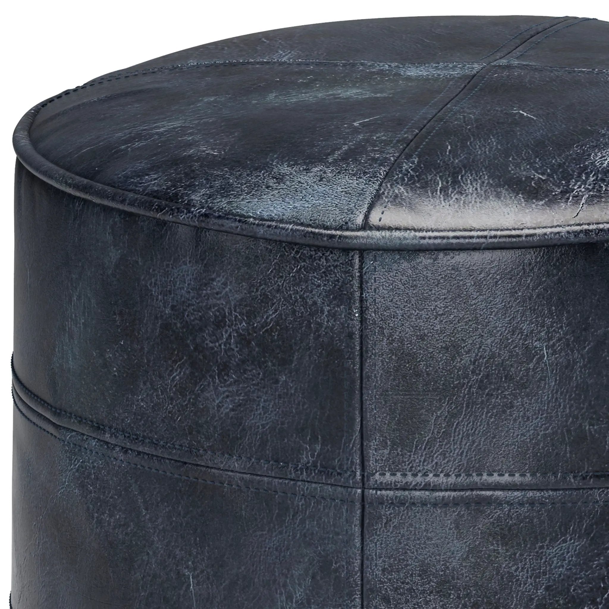 Connor - Handcrafted Round Pouf by Unique Piece Furniture