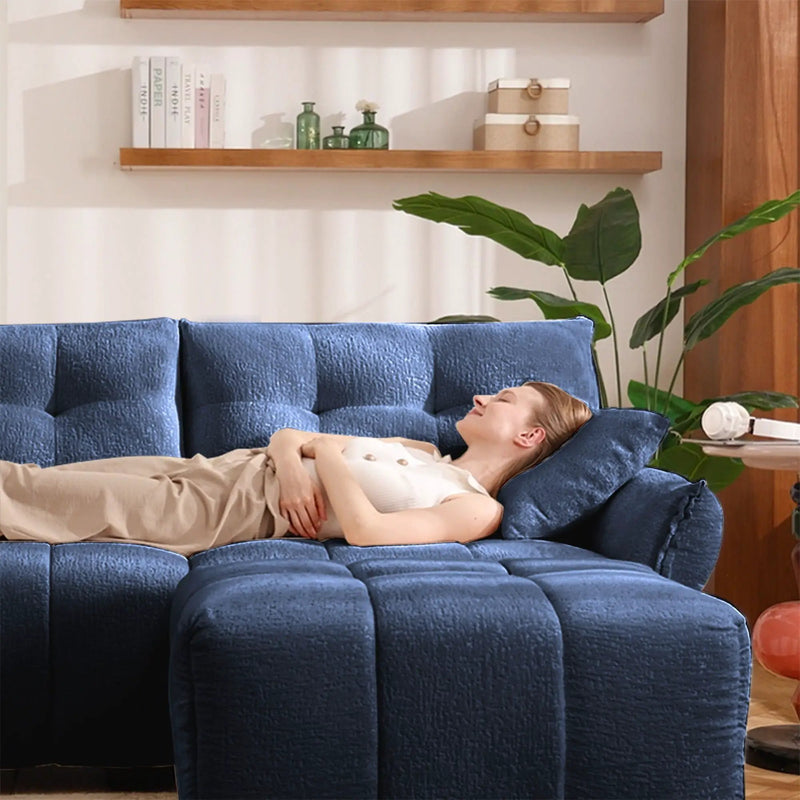 Sofa Set With Ottoman And Pillows, Textured, High Resilience Cushions by HouseOfZazla