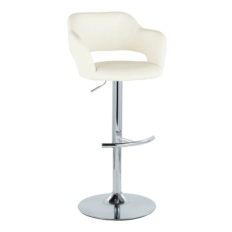 Margarite - Contemporary Ajustable Barstool With Swivel With Rounded T Footrest (Set of 2) by Unique Piece Furniture