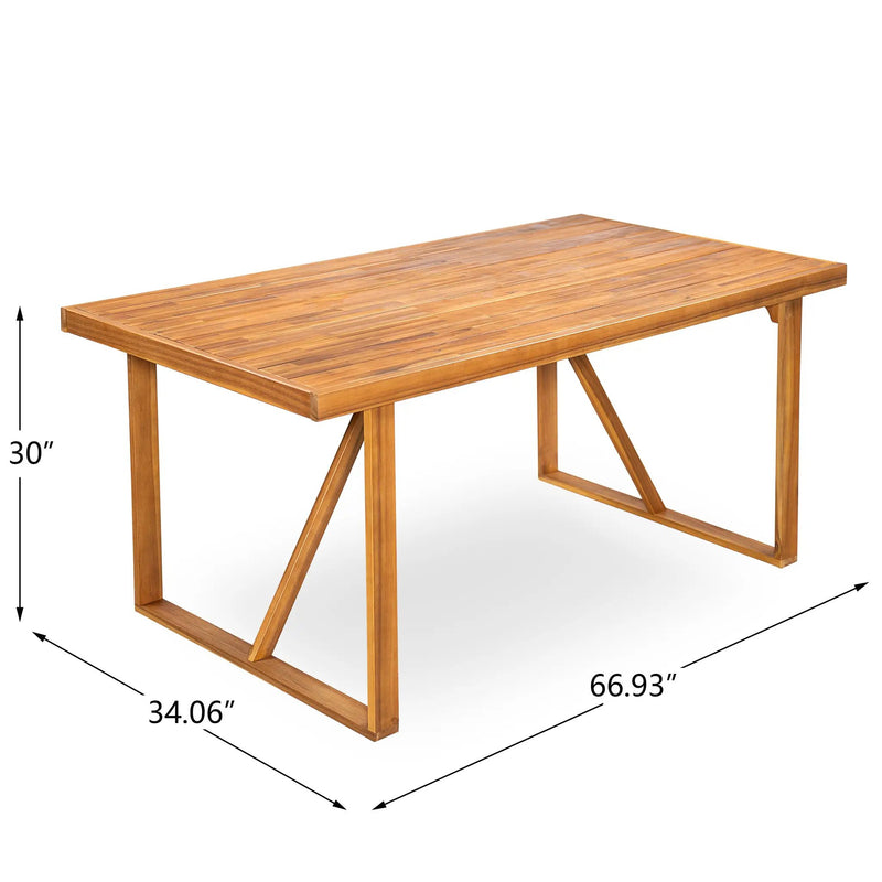7 Piece Acacia Wood Outdoor Dining Set with Cushions by HouseOfZazla