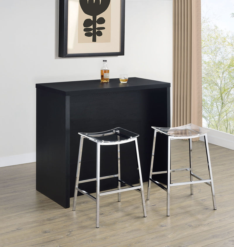 Topanga Engineered Wood Freestanding Home Bar Black by Unique Piece Furniture