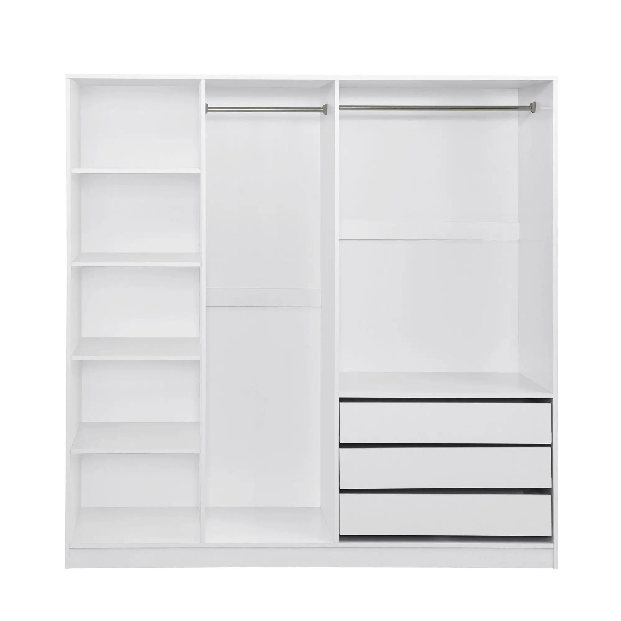 Doorless Storage Wardrobe For Dedroom With Shelves And 3 Drawers by Unique Piece Furniture