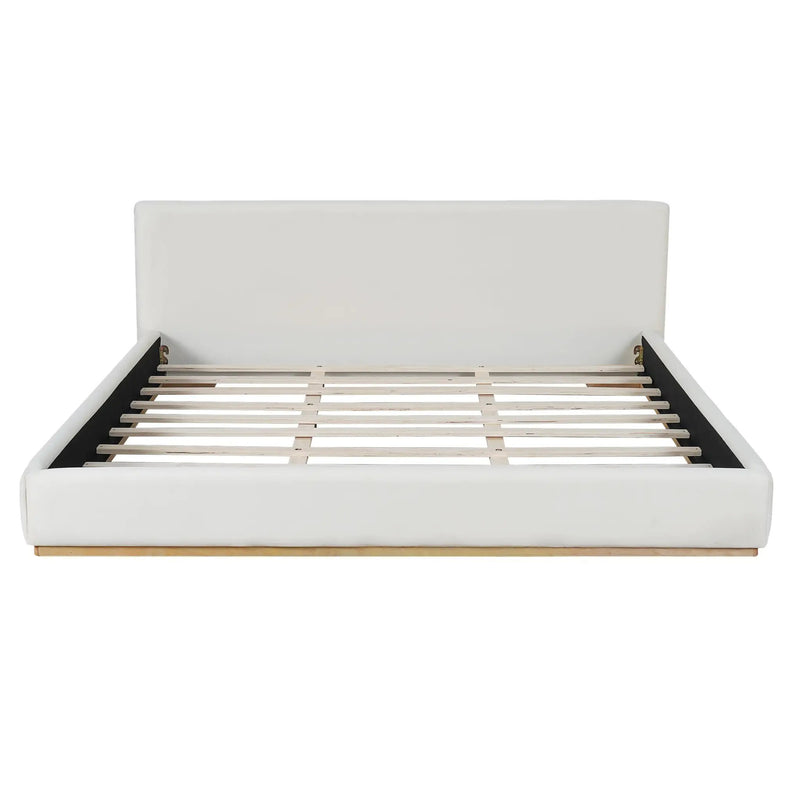 Elegant Upholstered Bed With Solid Wood Frame, King by HouseOfZazla