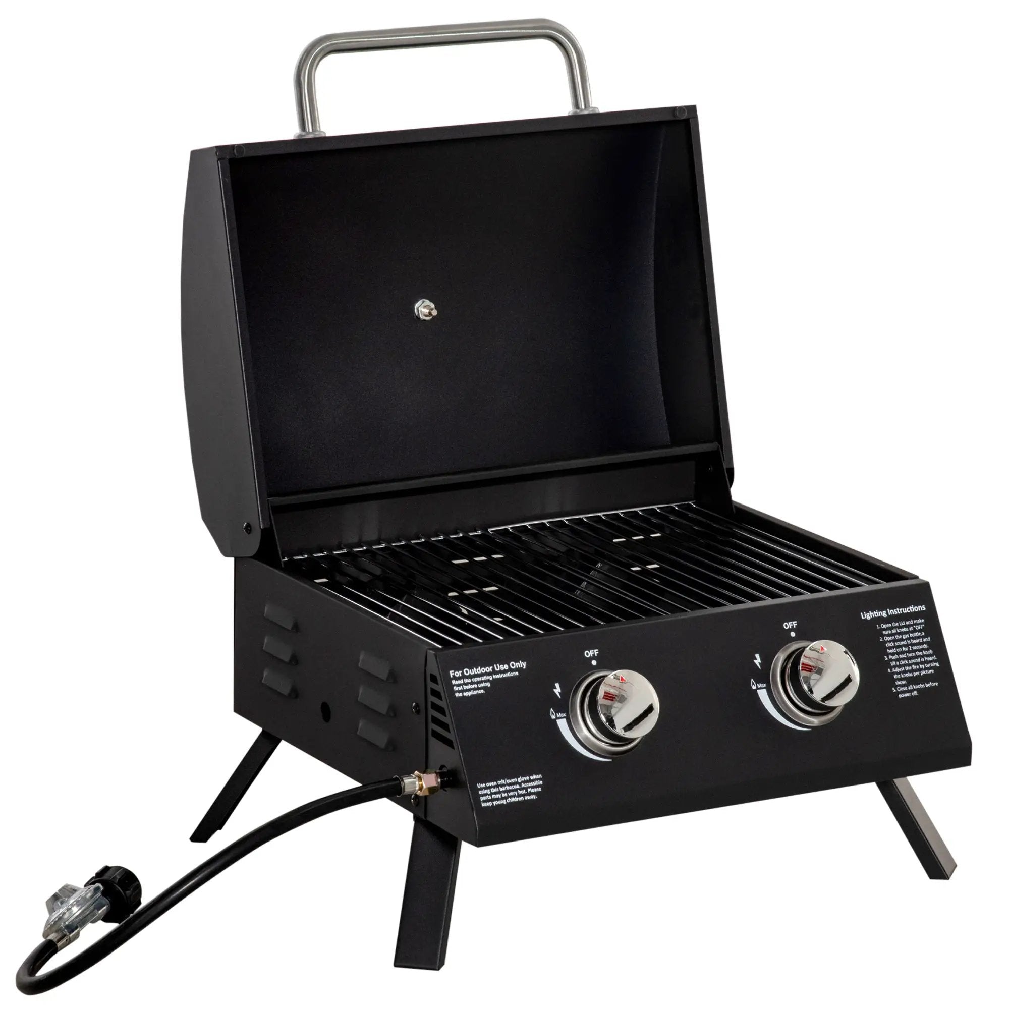Outsunny 2 Burner Propane Gas Grill Outdoor Portable Tabletop BBQ by HouseOfZazla