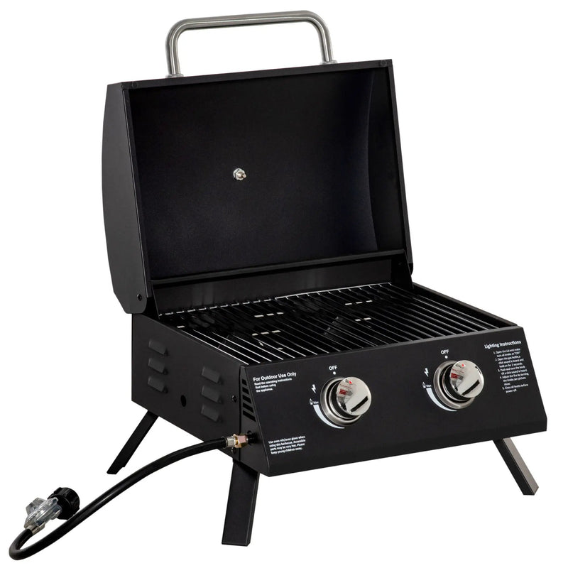 Outsunny 2 Burner Propane Gas Grill Outdoor Portable Tabletop BBQ by HouseOfZazla
