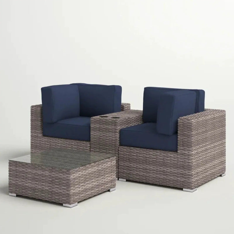 Wicker Seating Group Set With Table And Cushions by HouseOfZazla