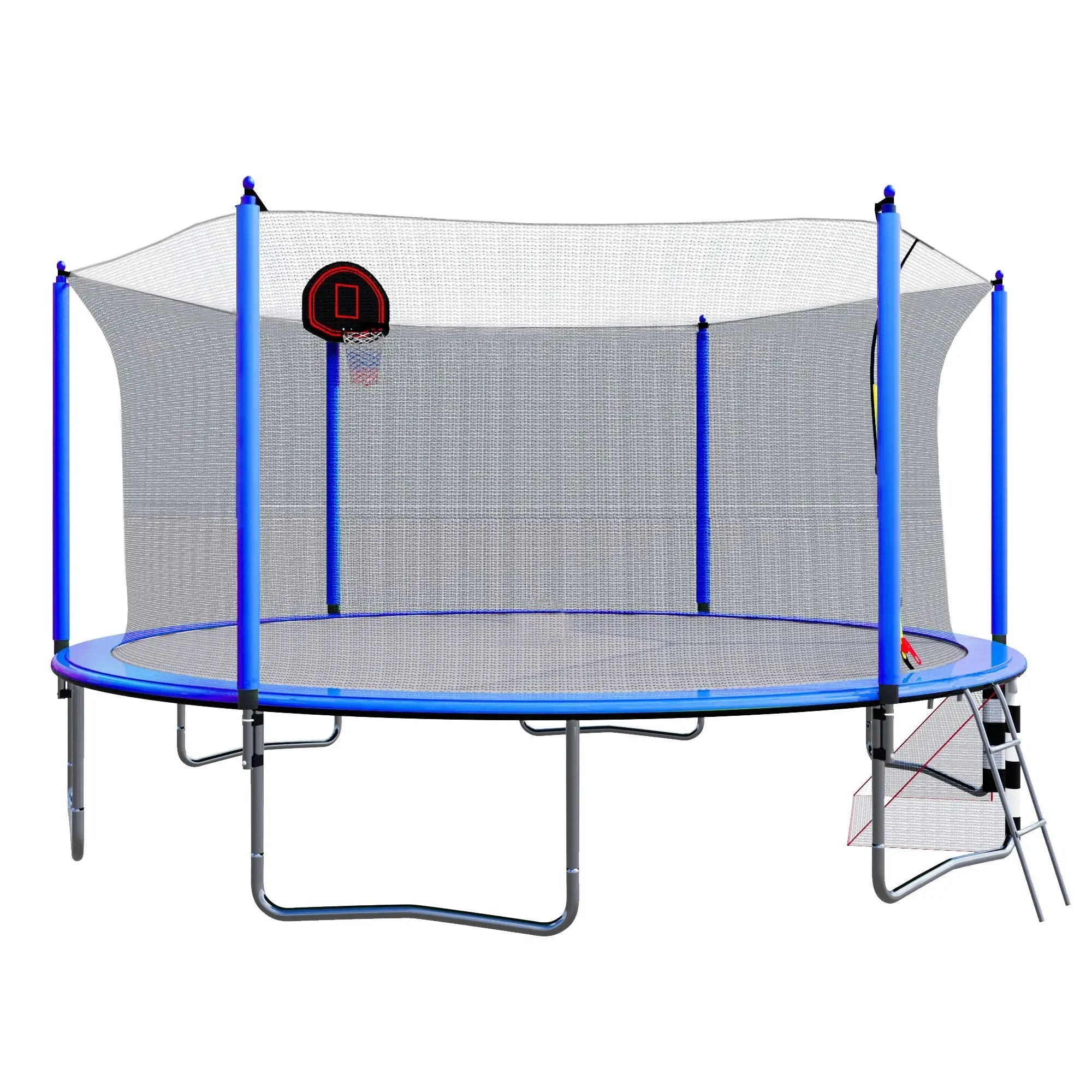 16Ft Trampoline With Basketball Hoop Pump And Ladder (Inner Safety Enclosure) With Soccer Goal by HouseOfZazla