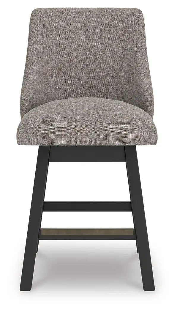 Neymorton - Upholstered Swivel Barstool (Set of 2) - Dark Grayish Brown by Unique Piece Furniture