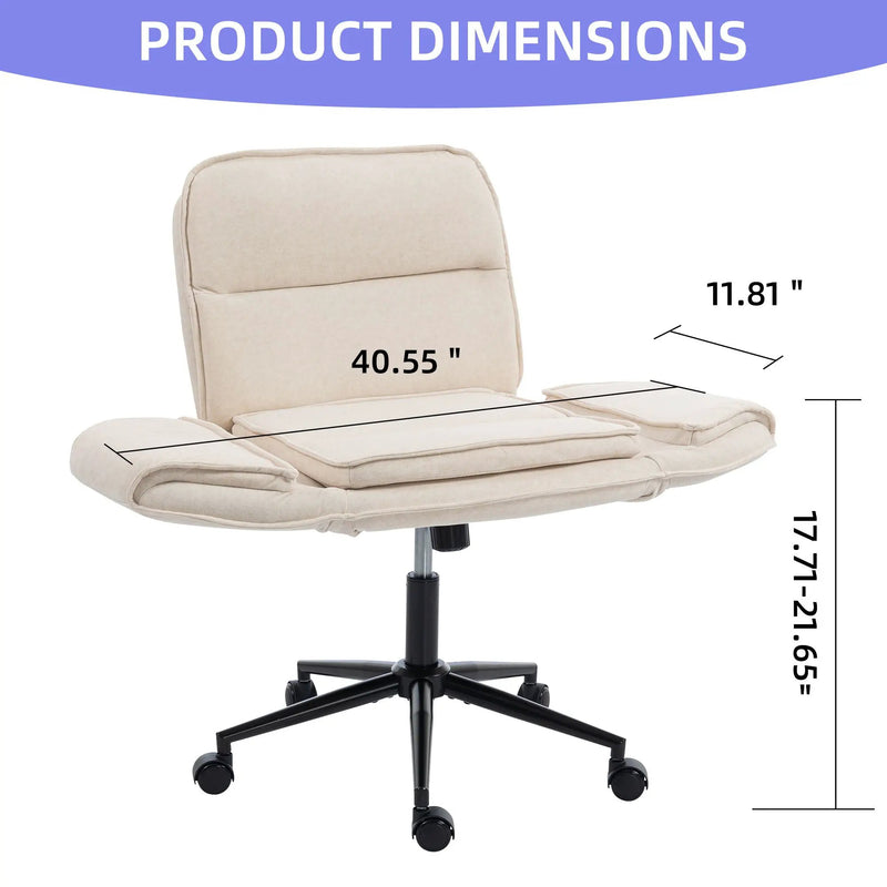 Criss Cross Swivel Desk Chair With Adjustable Armrests & Wheels For Home Office by HouseOfZazla