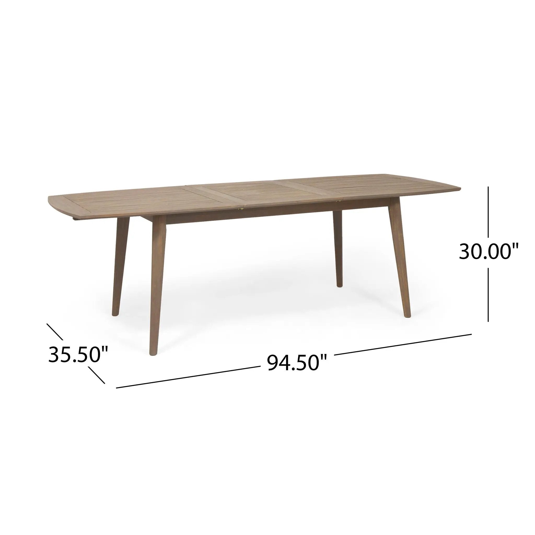 Placidity Outdoor Expandable Dining Table with Slatted Tabletop and Tapered Legs by HouseOfZazla