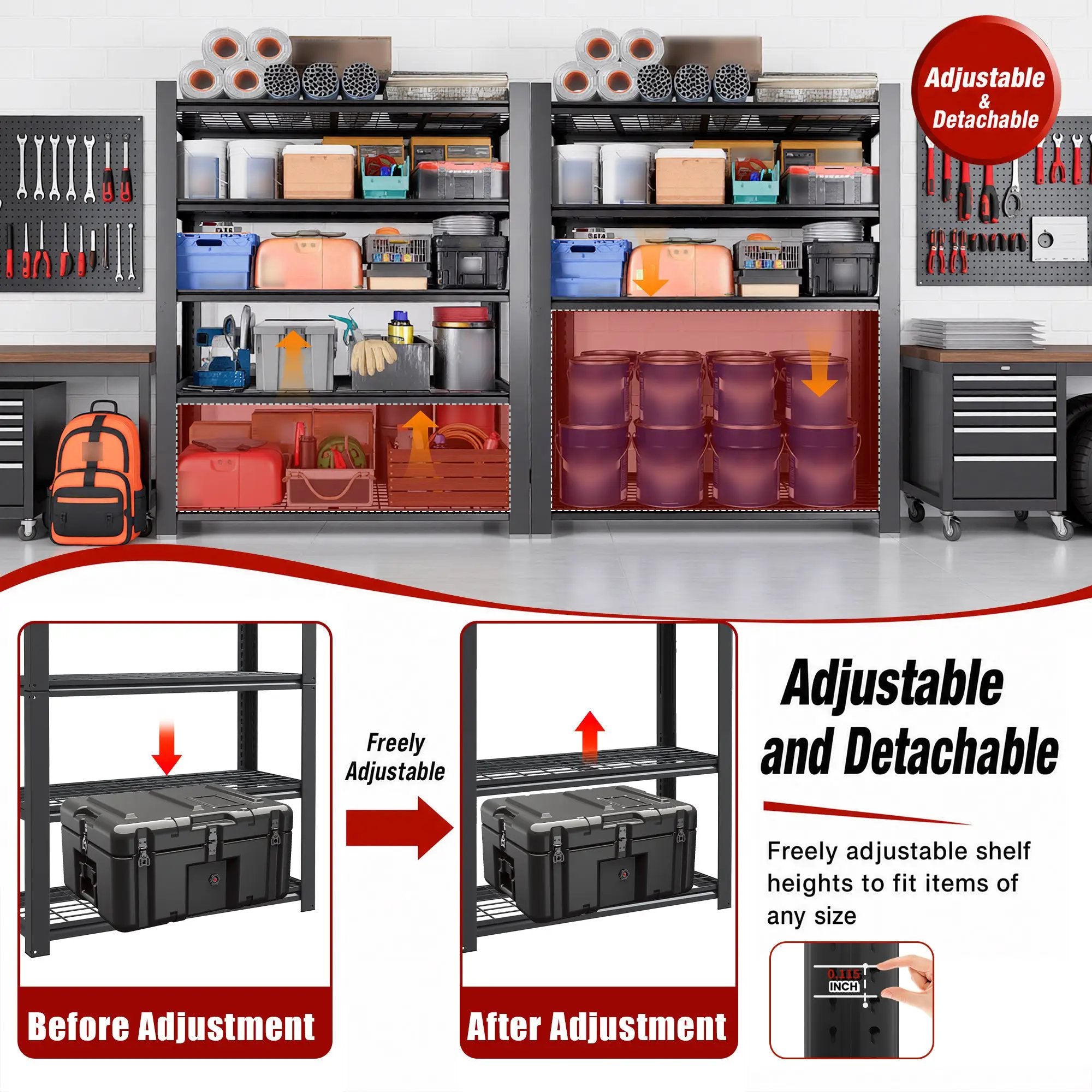 72"H 5-Tier Adjustable Heavy Duty Shelving Rack by HouseOfZazla