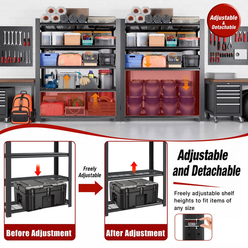 72"H 5-Tier Adjustable Heavy Duty Shelving Rack by HouseOfZazla