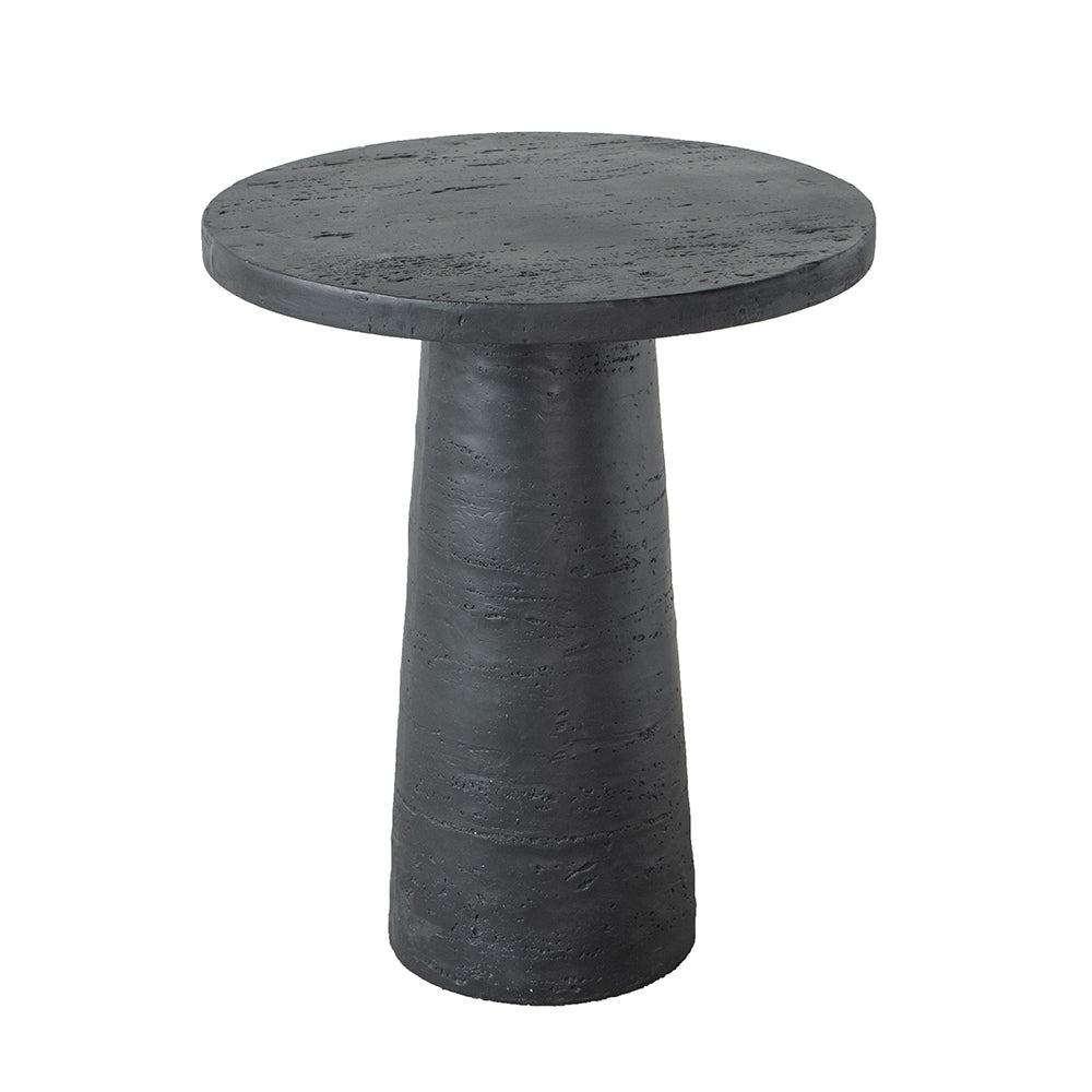 Black Round Side Table with Pedestal Base by BLAKHOM