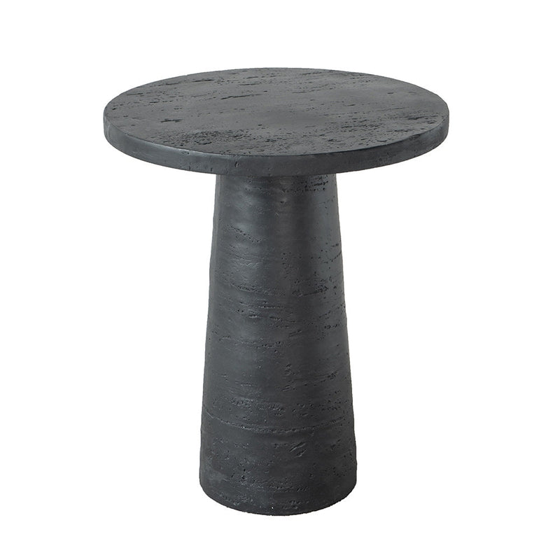 Black Round Side Table with Pedestal Base by BLAKHOM