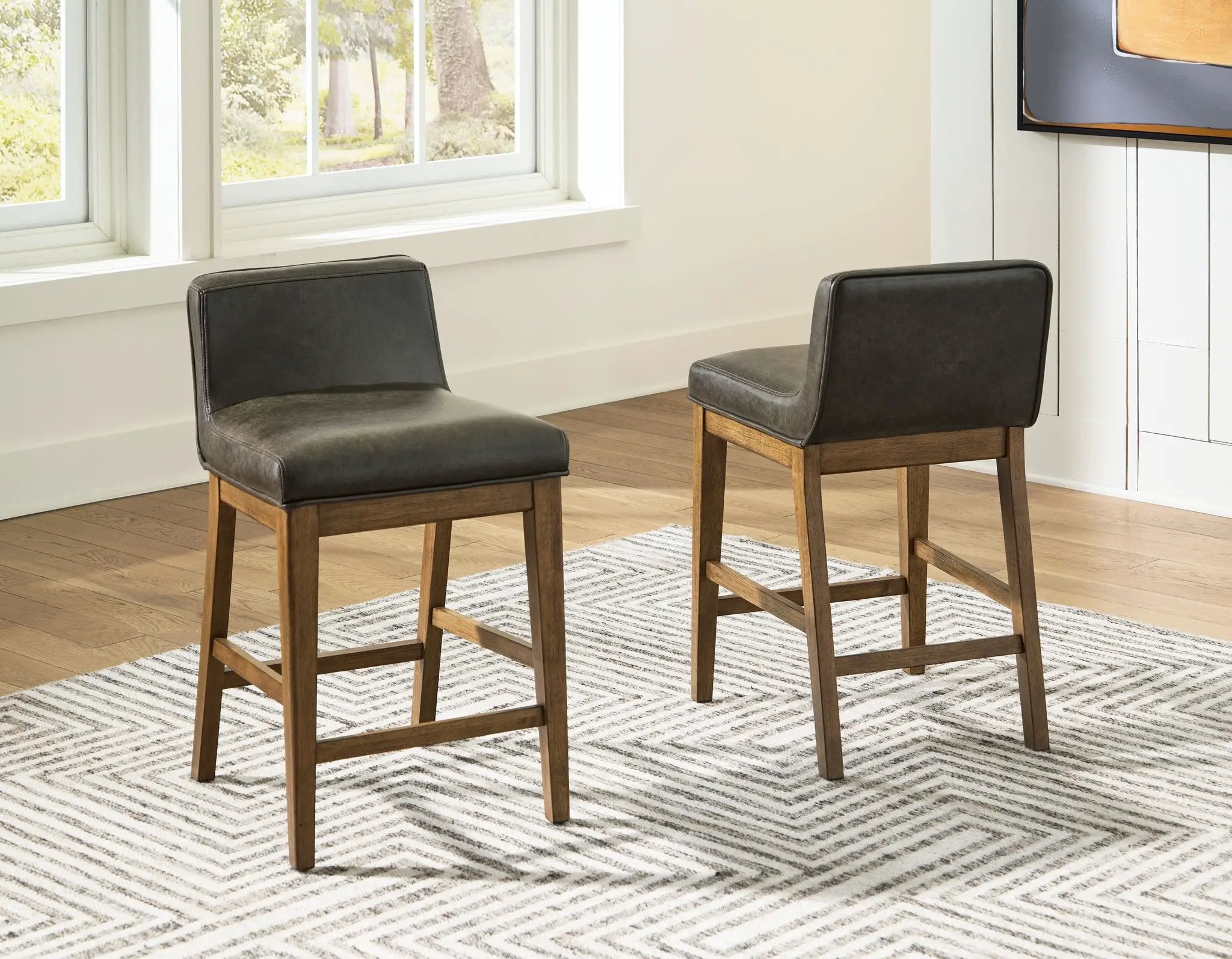 Cabalynn - Upholstered Barstool (Set of 2) - Two-tone Brown by Unique Piece Furniture