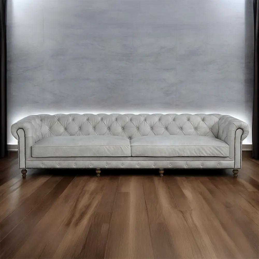 Ofer - Sofa - Vintage White Top Grain Leather by Unique Piece Furniture