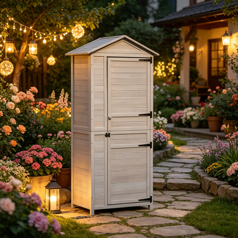 Outdoor Storage Shed with Tilted Tin Roof by HouseOfZazla
