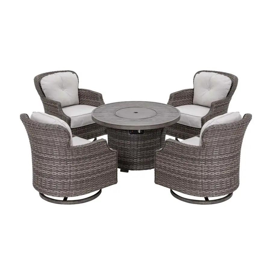Tenaya Round Wicker FirePit Table with Metal Cover by Outdoor-USA®