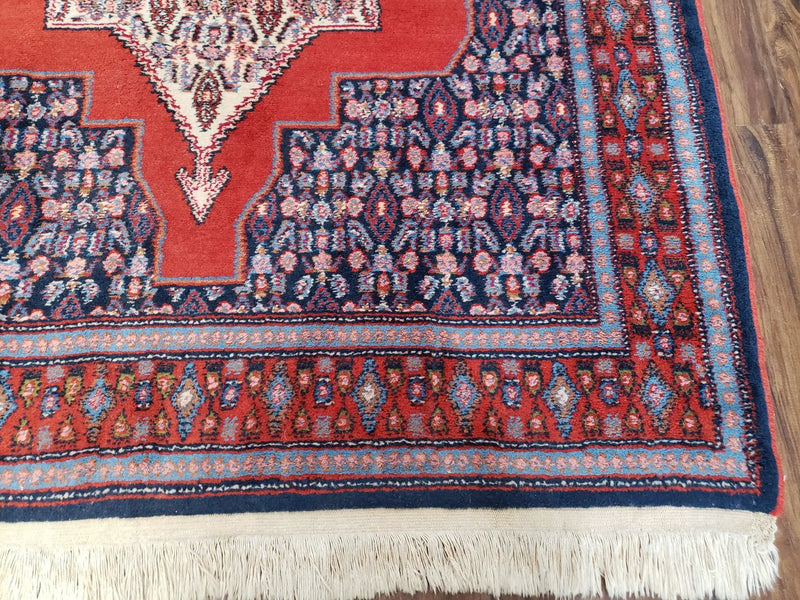 4x6 Western Kurdistan Kurdish Carpet Senneh Wool Area Rug Veg Dyes Red Blue Nice by Jewel Rugs