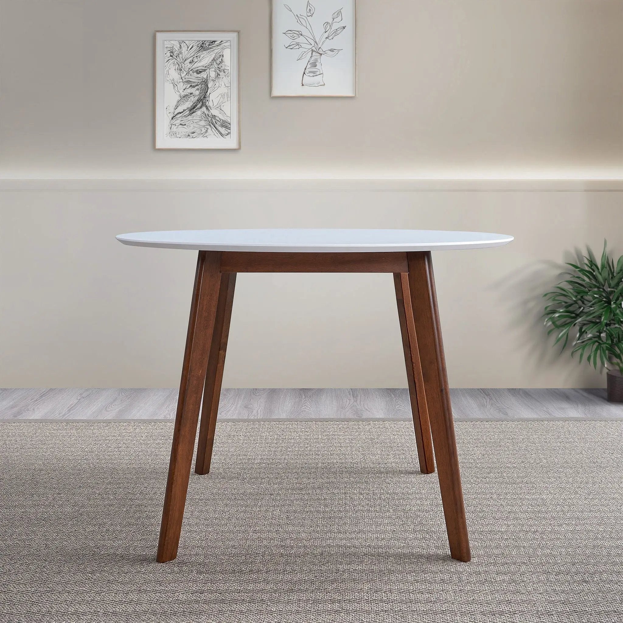 Dining Table - Brown / White by Unique Piece Furniture