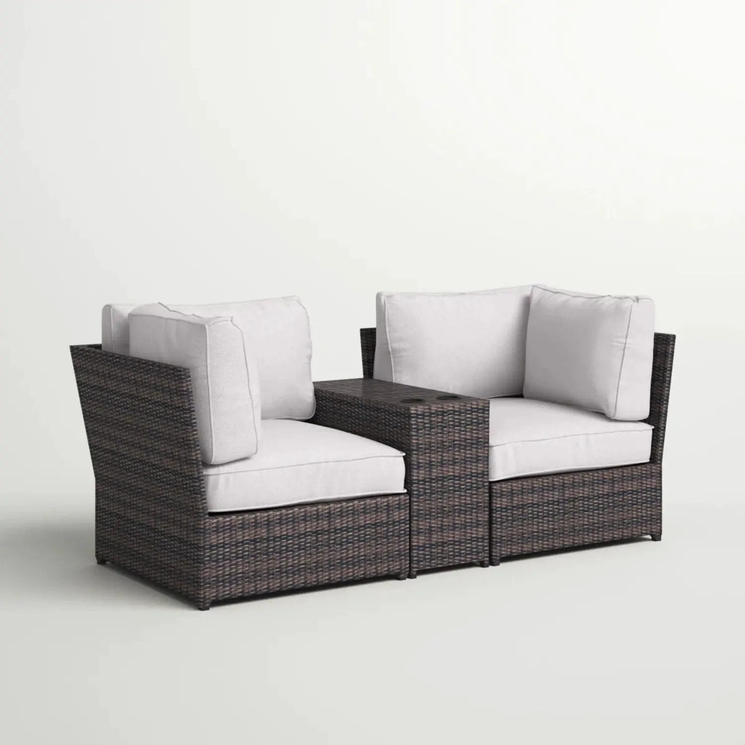 Outdoor Wicker Loveseat With Cushions by Unique Piece Furniture