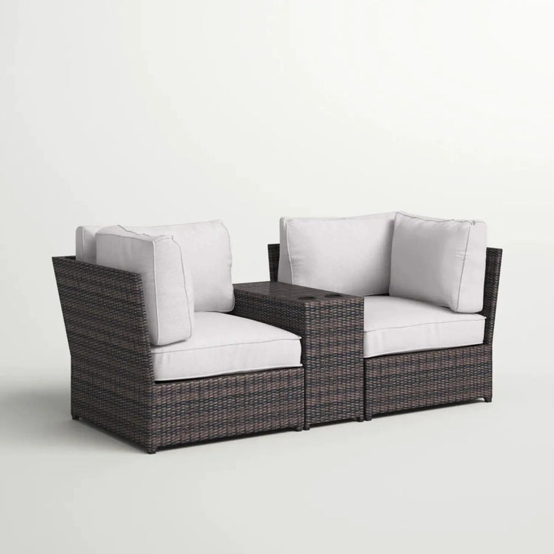 Outdoor Wicker Loveseat With Cushions by Unique Piece Furniture