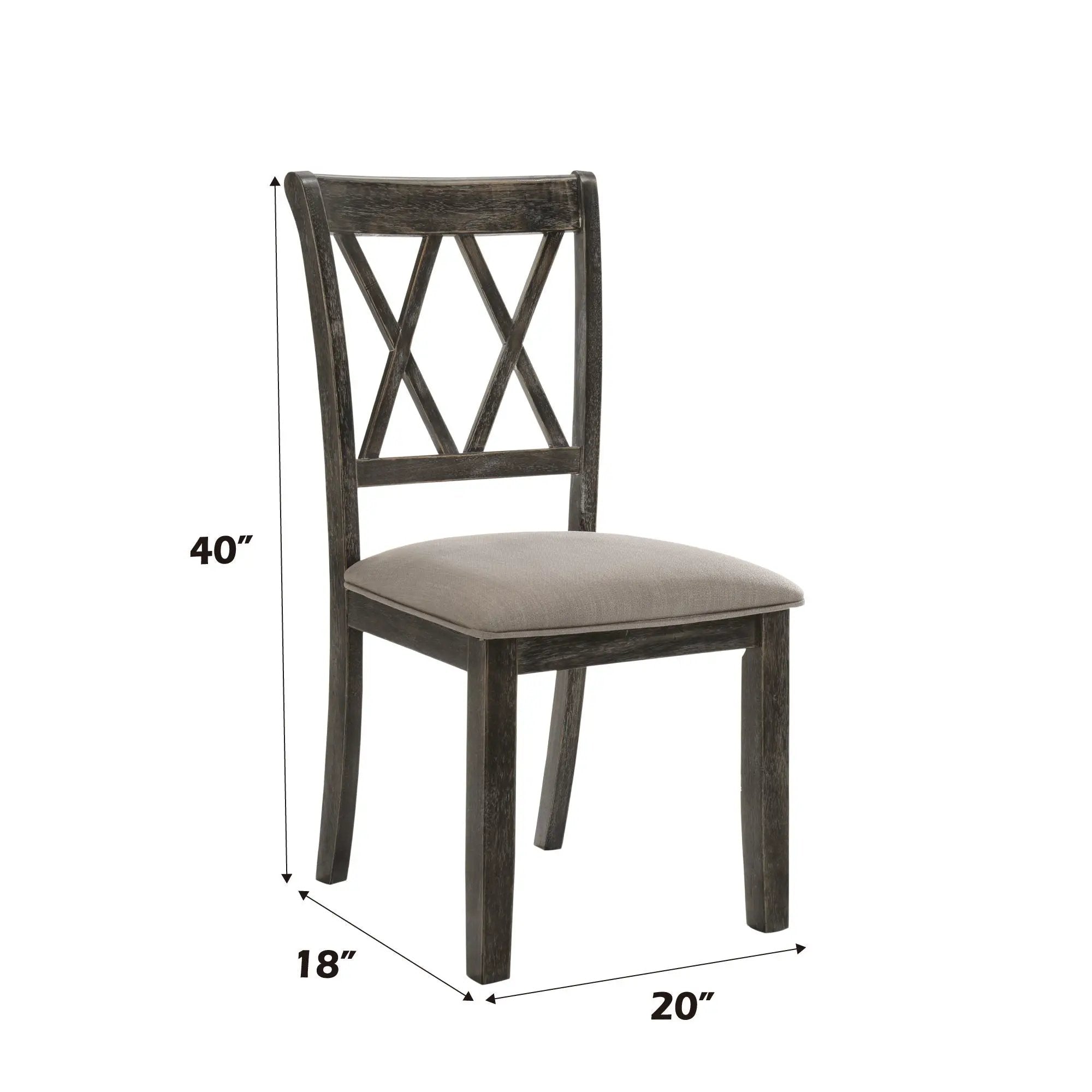 Claudia II - Weathered Side Chair (Set of 2) - Beige / Gray by Unique Piece Furniture