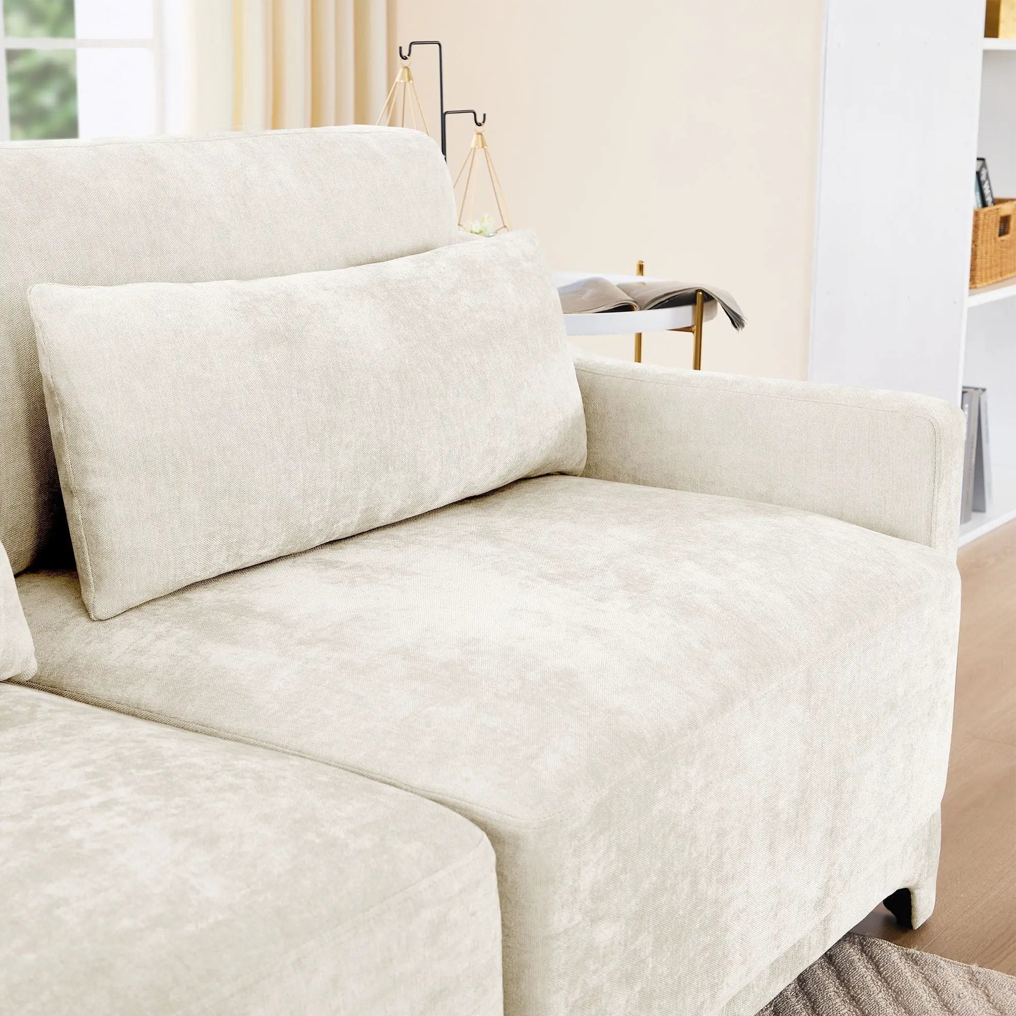 Stylish Sofa With Ottoman And Lumbar Pillows, Ergonomic Design by HouseOfZazla