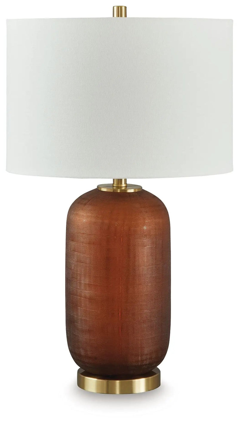 Farberman - Glass Table Lamp - Amber by Unique Piece Furniture