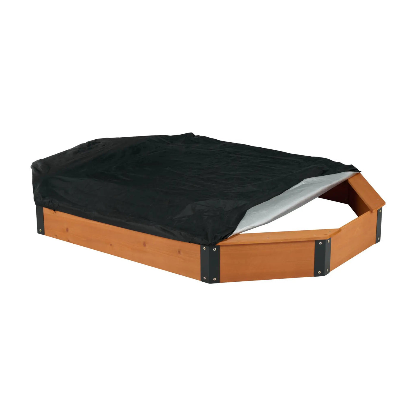 Octagon Sandbox With Storage, Sandpit With Cover And Liner For Backyard by HouseOfZazla