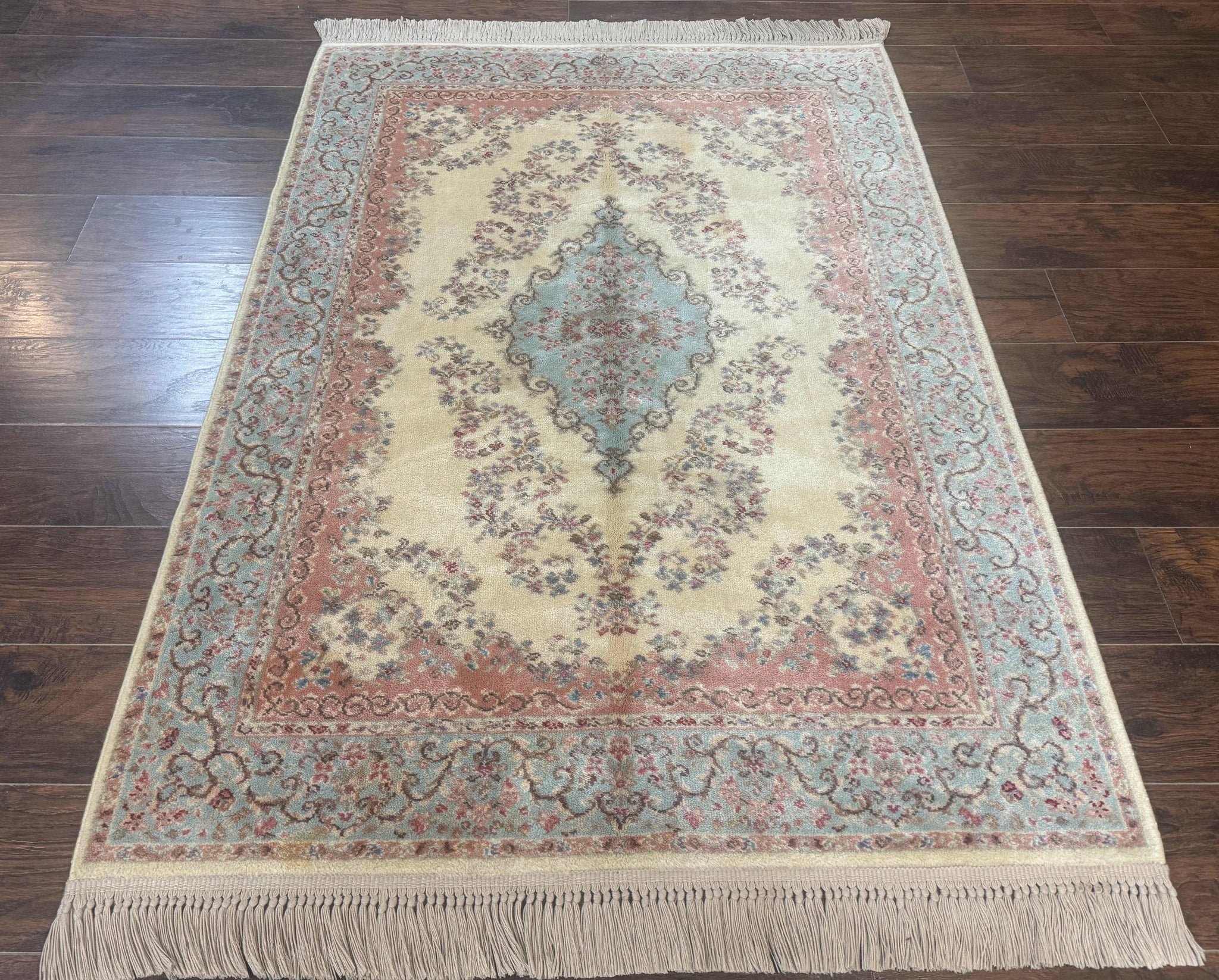 Karastan Rug 4x6, Pastel Ivory Kirman Rug #784, Wool Karastan Carpet, Original 700 Series, Vintage Karastan Area Rug, Discontinued by Jewel Rugs