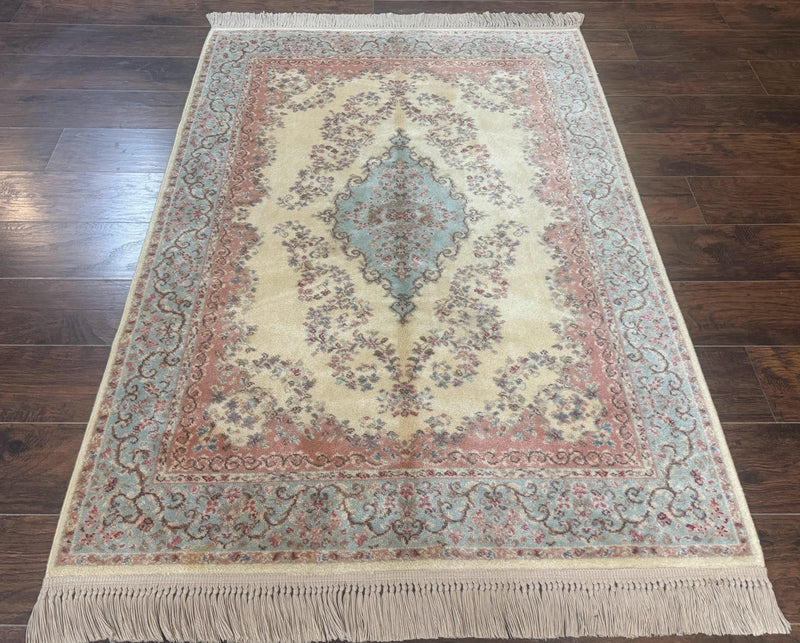 Karastan Rug 4x6, Pastel Ivory Kirman Rug #784, Wool Karastan Carpet, Original 700 Series, Vintage Karastan Area Rug, Discontinued by Jewel Rugs