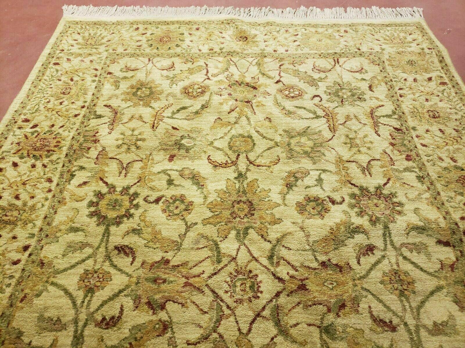 Belgium Power Loomed Rug 5x7, Vintage Oriental Wool Carpet, Beige by Jewel Rugs