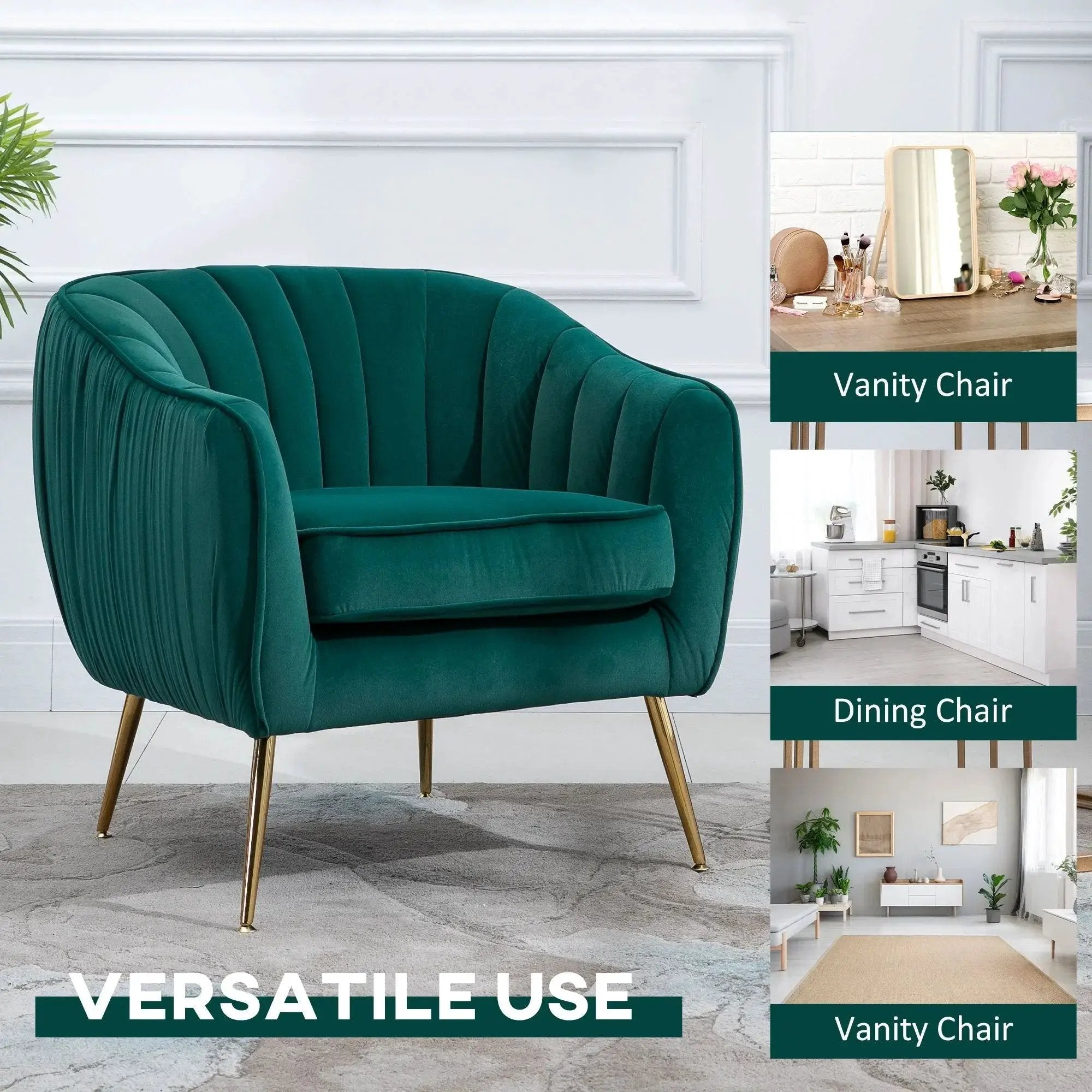 Accent Chair - Luxury Velvet Blue by House Of Avana