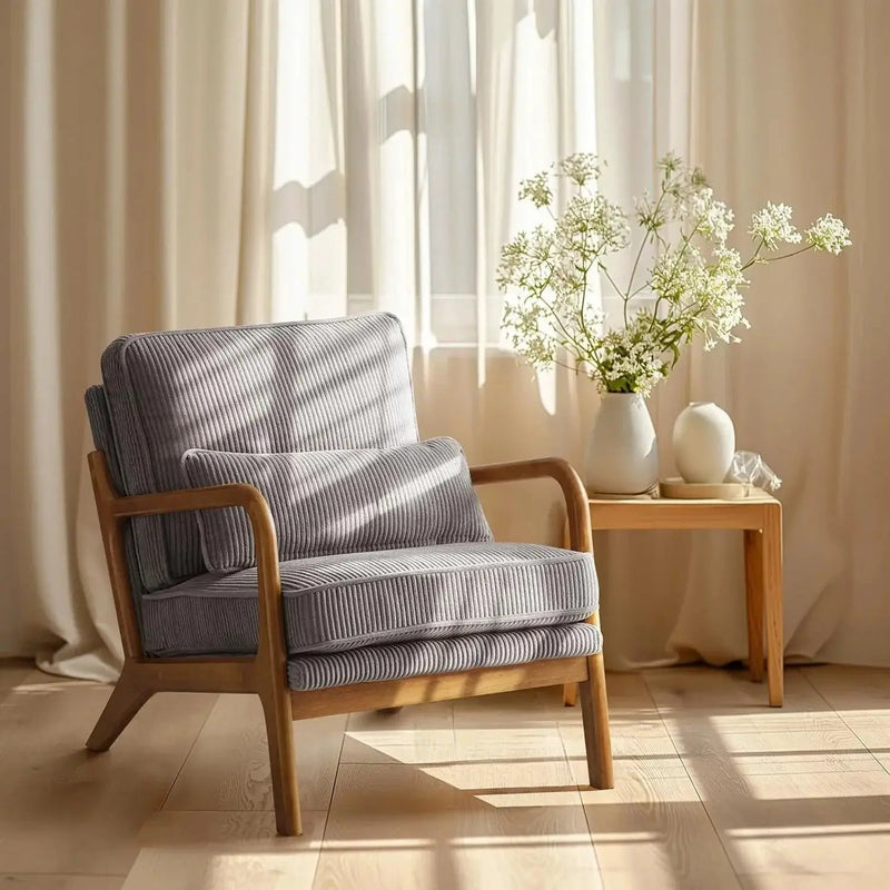 Accent Chair - Striped Blue White by House Of Avana
