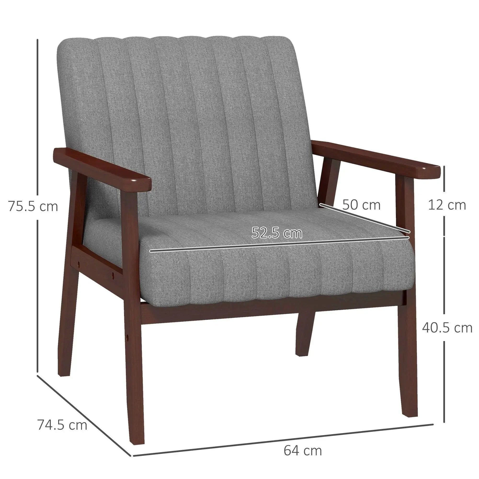 Accent Chair - Tufted Grey Wooden by House Of Avana