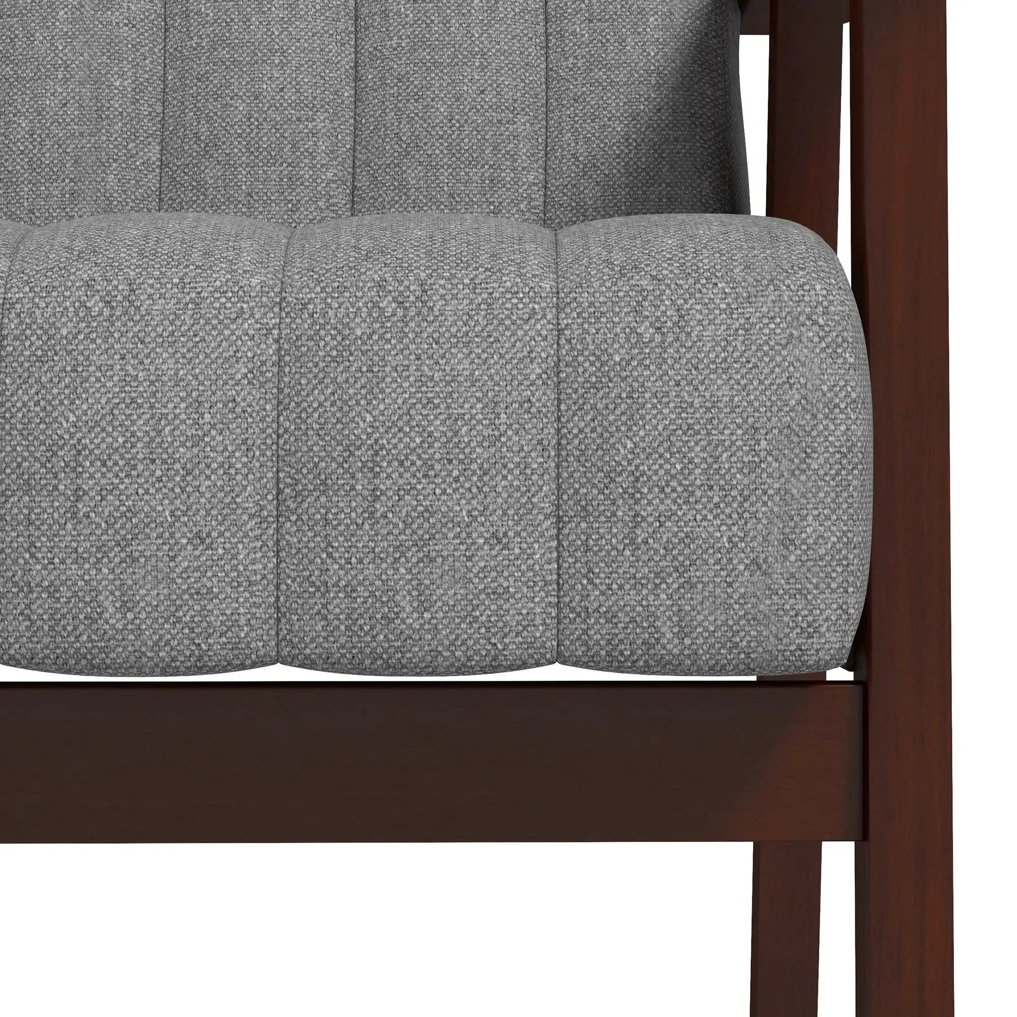 Accent Chair - Tufted Grey Wooden by House Of Avana