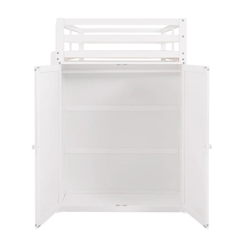 Loft Bed With Drawers, Desk, And Wardrobe