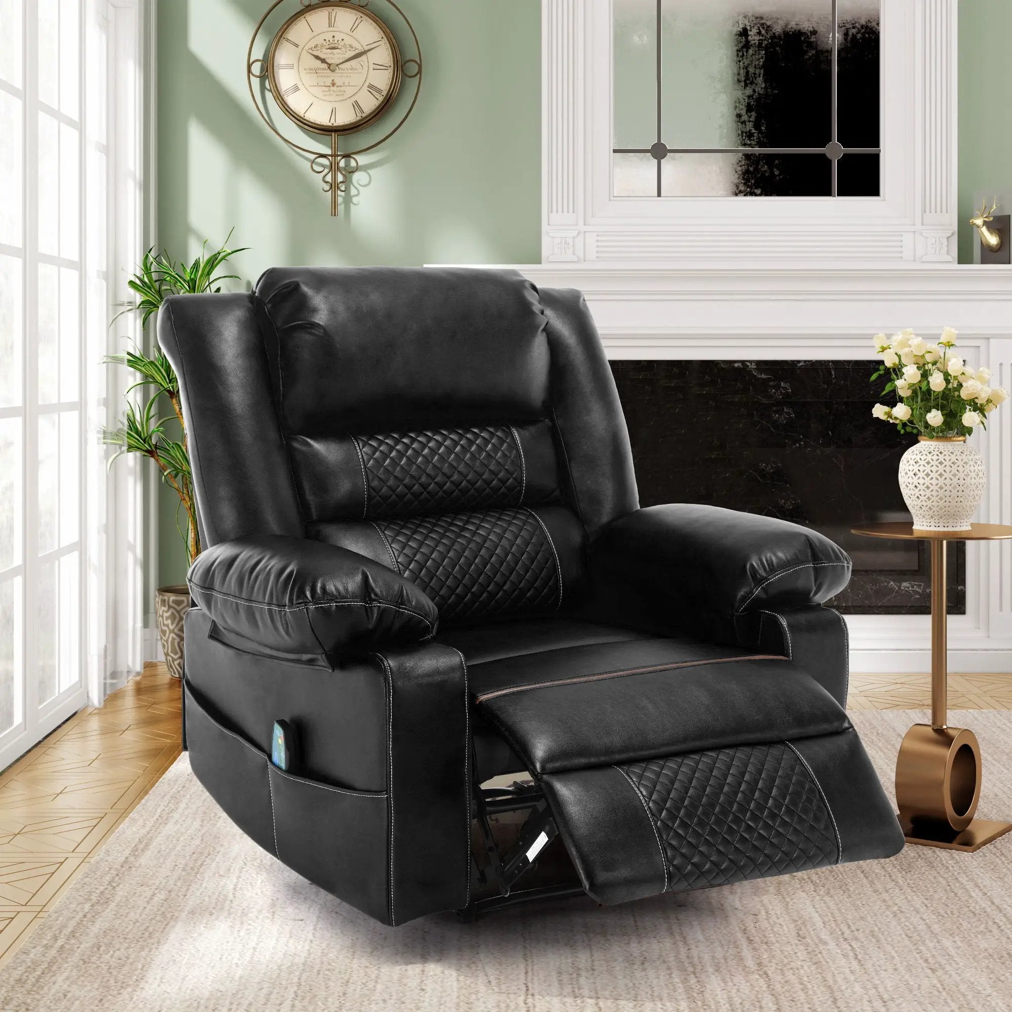 Breathable Massage Recliner Manual Chair by Unique Piece Furniture