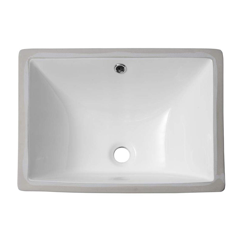 European Style Ceramic Rectangular Undermount Bathroom Sink With Overflow by HouseOfZazla